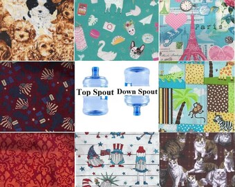 3 or 5 Gallon Cotton Fabric Water Bottle Cover Cactus CHOOSE Top or Down Spout