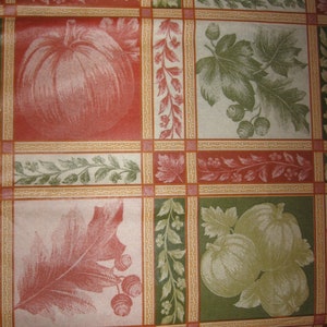 Vinyl Tablecloth with Flannel Back Fall Autumn Leaves Pumpkin Acorn
