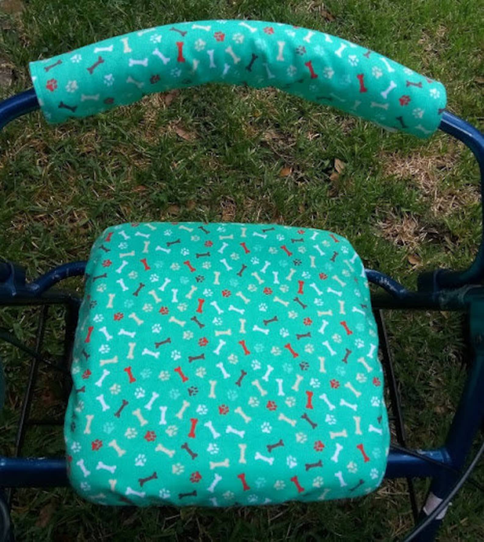 Flannel Rollator Walker Seat Cover Bar Cover Paws Hearts Etsy