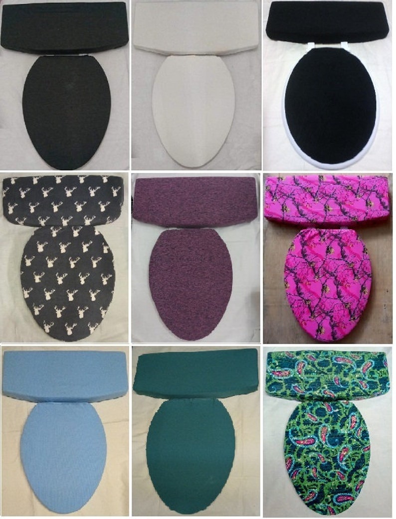 Jersey/knit Fabric Cover Toilet Seat Lid and Toilet Tank Etsy