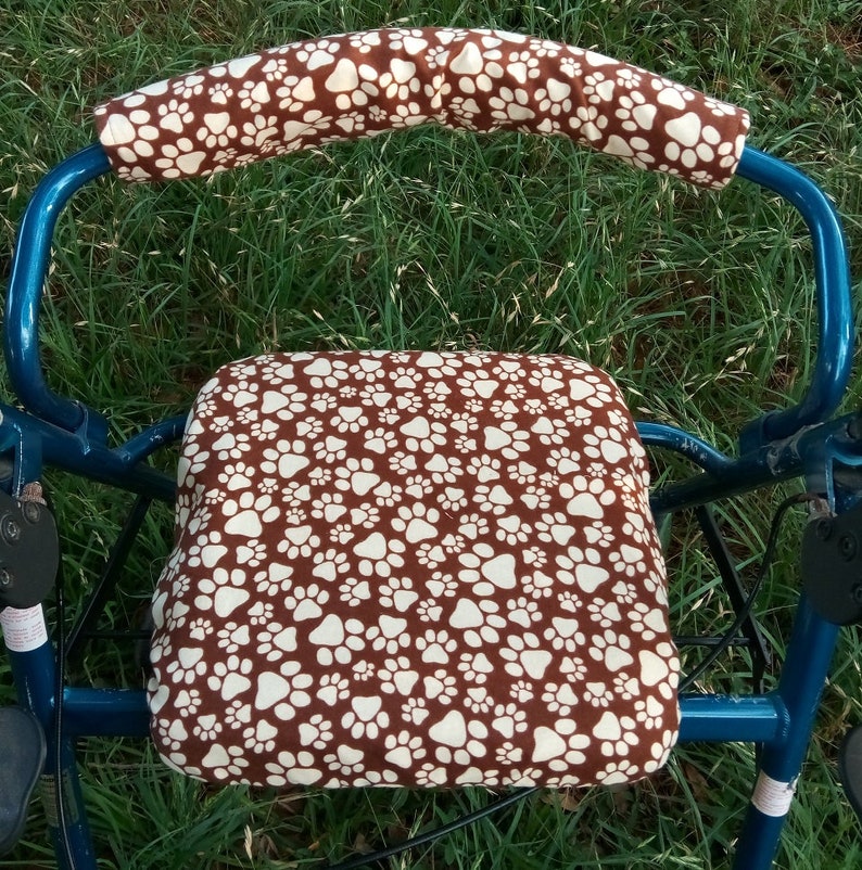 Flannel Rollator Walker Seat Cover Bar Cover Paws Hearts Etsy
