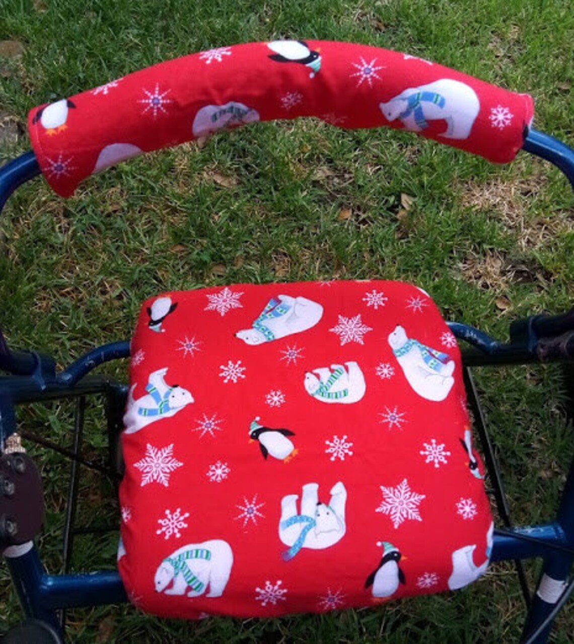 Flannel Rollator Walker Seat Cover Bar Cover Paws Hearts Etsy