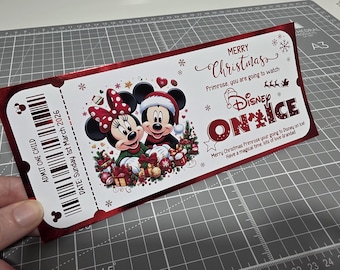 Personalised Christmas Disney on Ice  Foil surprise ticket, souvenir keepsake voucher memorabilia keepsake