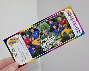 Personalised Foil The Wiggles ticket gift surprise reveal voucher memorabilia keepsake invitation Birthday Christmas