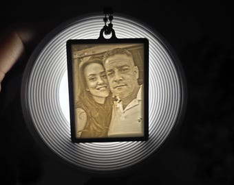 Custom Photo Lithophane Lamp, Personalized 3D Picture, Memorial Gift