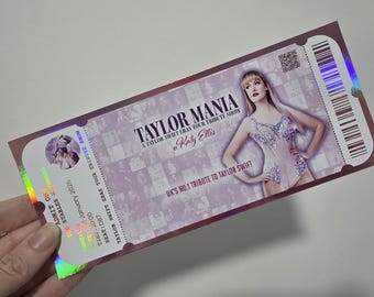 Personalised Taylormania tribute Foil souvenir concert ticket gift surprise voucher memorabilia keepsake