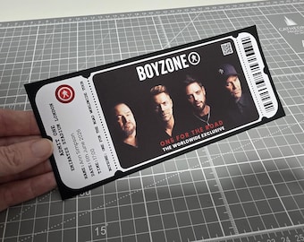 Personalised souvenir concert ticket gift surprise voucher memorabilia keepsake Boyzone 2026 world tour