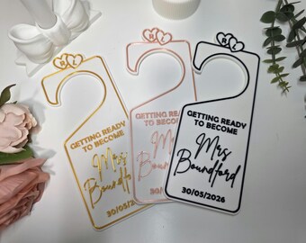 Personalized Bridal Door Hanger: Getting Ready Keepsake, Custom Wedding Gift