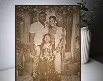 Custom Photo Lithophane Lamp, 3D Printed Wedding Keepsake