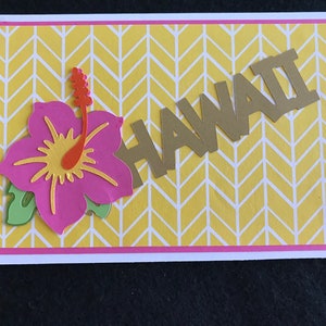 Handmade greeting card Hawaii blank