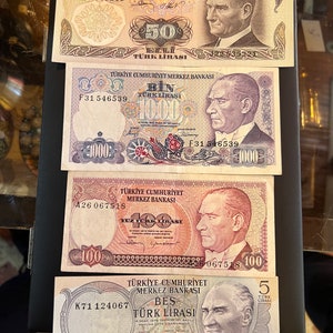 5 alte Papiergeld der Republik Türkiye