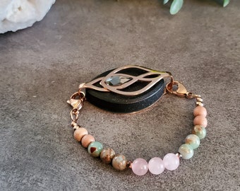 MOTHER NATURE | Rose Quartz, Jasper & Rosewood | Bracelet - Bellabeat Leaf and Ivy