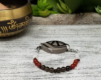 ROMANCE | Smoky Quartz, Carnelian, Moonstone & Garnet | Bracelet - Bellabeat Leaf and Ivy