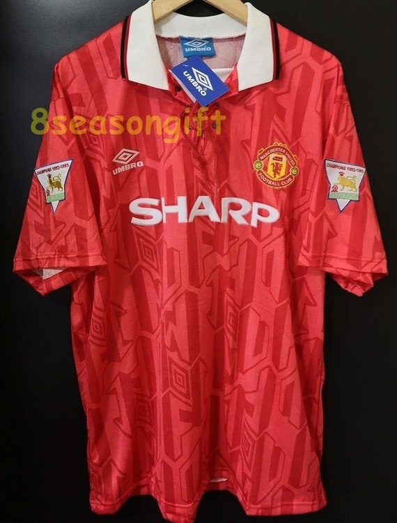 Manchester United 1992 1994 SHARP Home Soccer Jersey Football Shirt S M L XL XXL Manchester United 1992 1994 SHARP Home Soccer Jersey Football Shirt S M L XL XXL