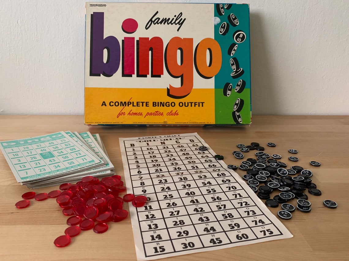 Vintage 1964 Family Bingo Board Game Complete Outfit Etsy