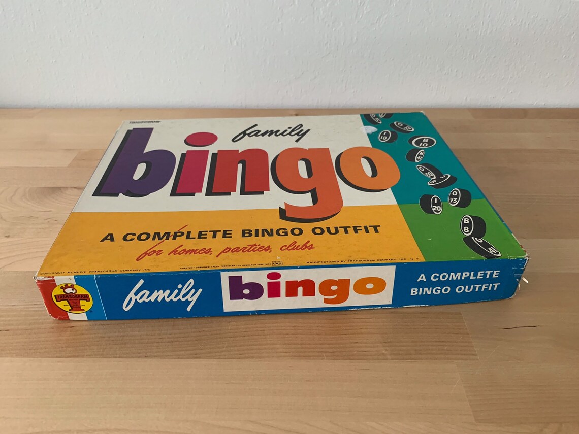 Vintage 1964 Family Bingo Board Game Complete Outfit Etsy