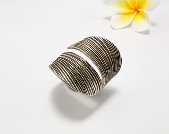Large Leaf Wrap Ring – Karen Hill Tribe Silver, Adjustable Ethnic Jewelry