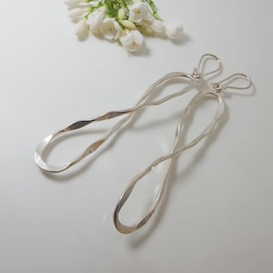Infinity Sterling Silver Earrings –  Twisted Dangle  Drop Earrings