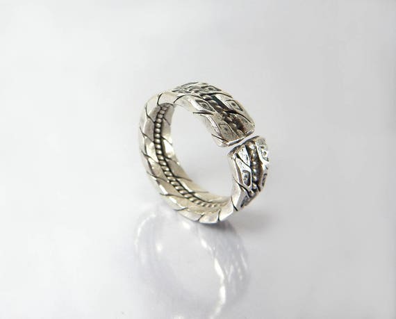 Karen Hill Tribe Silver Patterned Ring - Sterling Silver Ring - Womens Silver Ring