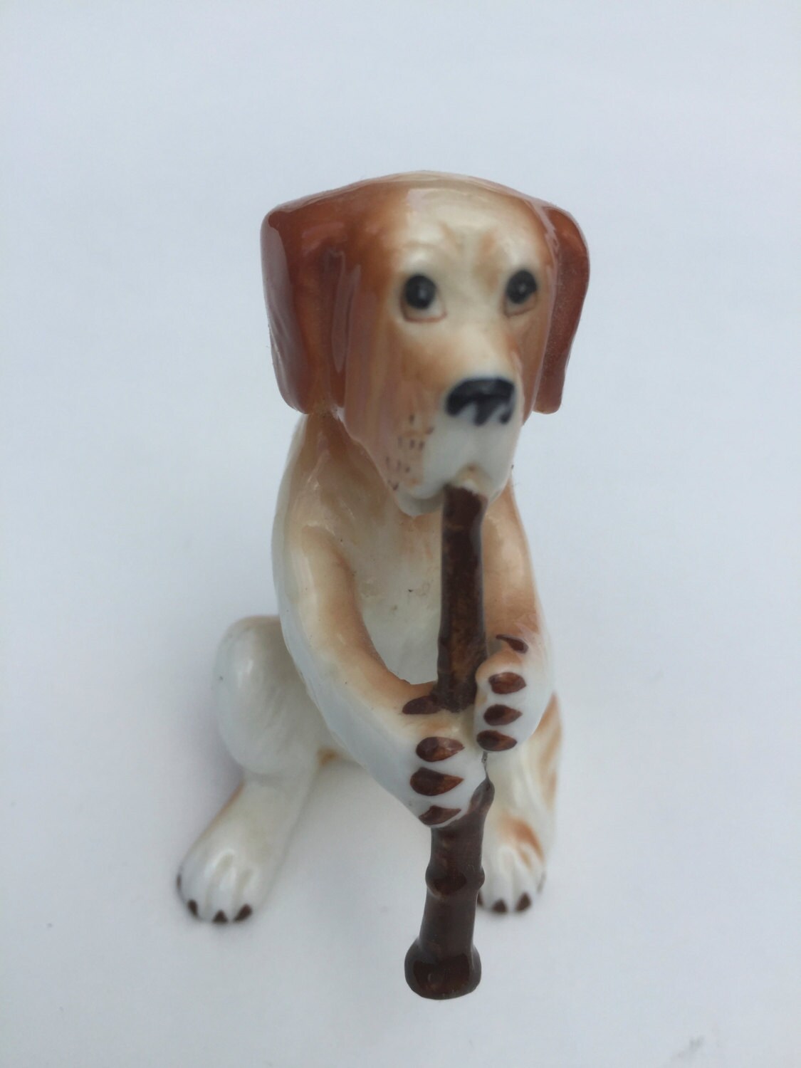 Dog Playing Flute Vintage Figurine 3 Tall Etsy