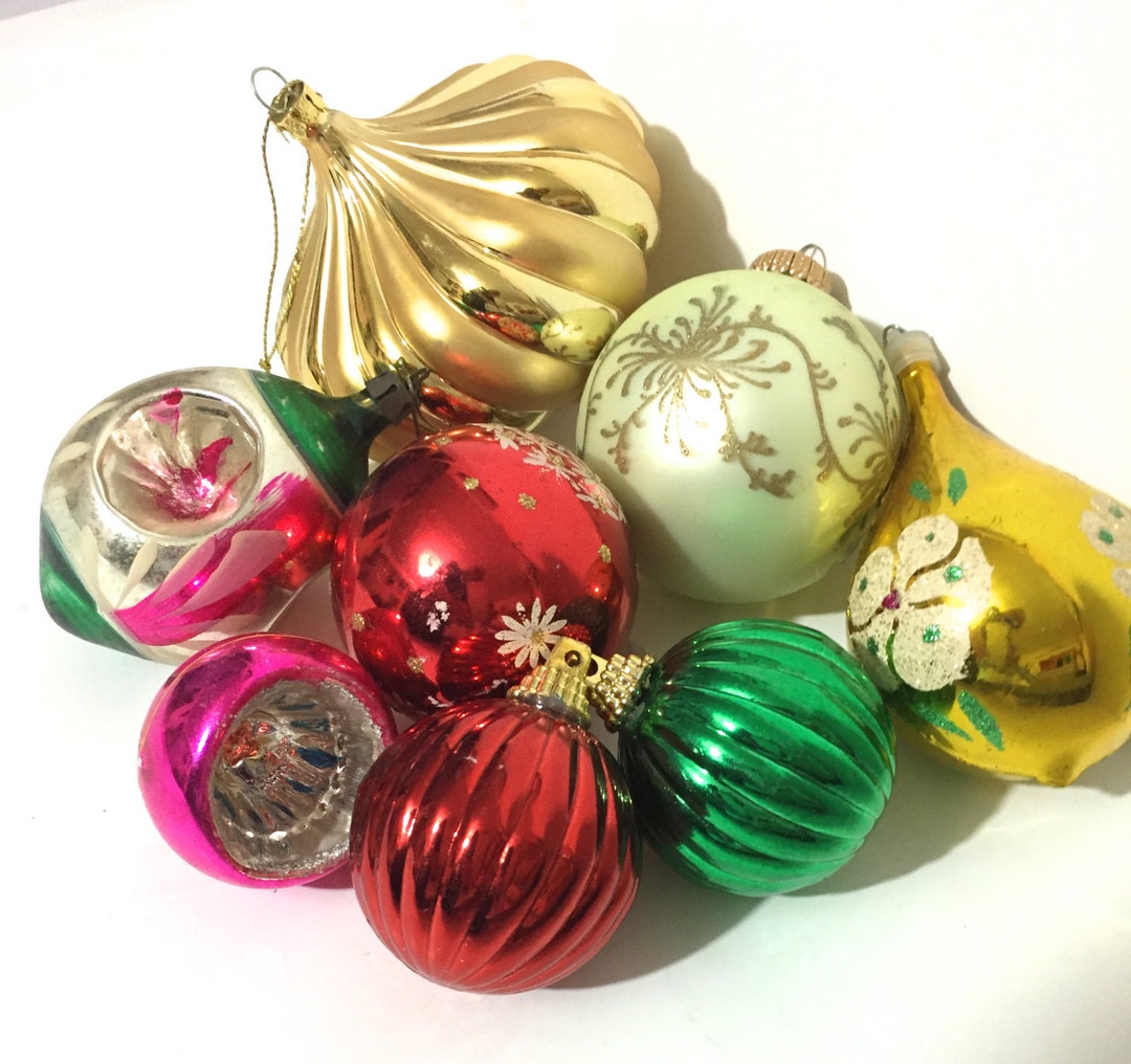 Vintage Tree Ornaments Lot of 8 Etsy