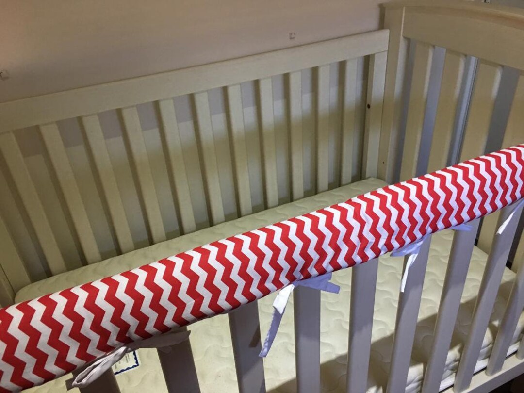 Reversible Baby Cot Teething Rail Cover Protector CHEVRON Etsy