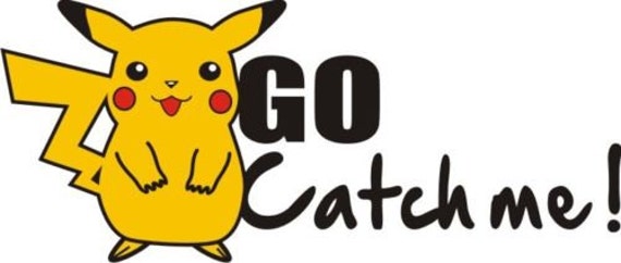 Pikachu Go Catch Me Stickers Pokemon Go Car Bumper iPad Laptop