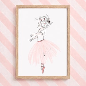 Ballerina Print: Pink Tutu, Girls Room Decor (Digital Download)