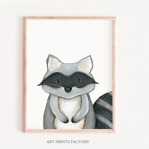 Nursery decor, Raccoon print, Woodland animals, PRINTABLE decor, Kids animal decor, Animal art, Baby animals, Woodland baby shower GIFT
