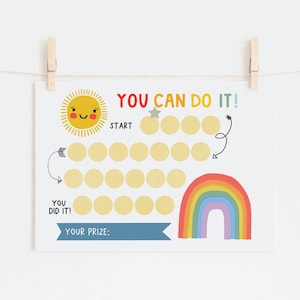 Printable Rainbow Reward Chart, kids Sticker Chart, Instant Download Reward Chart, Toddler Reward Chart, Homeschool print, Training Chart