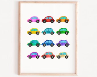 CARS wall art,  Boys Room print,,Playroom Art, boys gift, room decor boys, kids prints, Playroom Print, Kids Playroom Poster, digital art