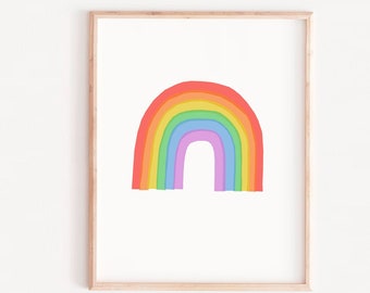Watercolor Rainbow Art Print, Kids Nursery Decor (Digital Download)