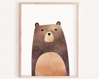 Woodland nursery bear print  ARTPRINTSFACTORY