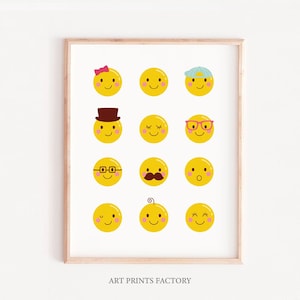 SMILEY FACE nursery print, kids modern poster, Minimalist Wall Art ,Modern nursery, children print,funny prints, gift for kids,retro nursery