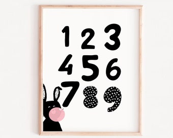 Numbers kids print, 123 print, Numbers Wall Art, Numbers set, learning print, Instant Download, Nursery Wall Art, 123 Wall Art, educational