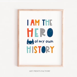 Super Hero Print, hero of my own story Print, hero Wall Art,superhero poster Poster Print, Wall, Home Print, Typography Print, kids art