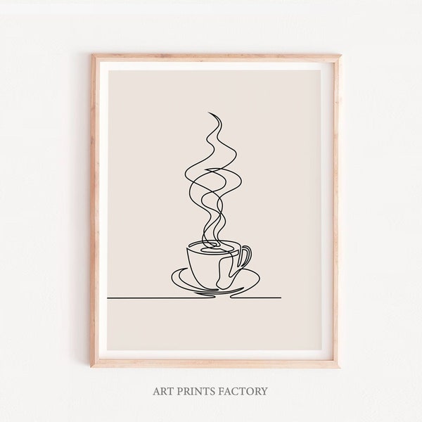 Minimal Coffee Print, Coffee Prints, Modern wall art,Coffee Wall Art, Minimal Wall Art, Simple Line Drawing, Line Art Print, Coffee Poster