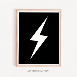 Lightening Bolt Superhero Wall Print / Boys DIGITAL Print / BlackSuperhero Room / Bolt Super Hero Printable Art / Instant Download, BOY art