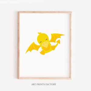 Pterodactyl Print, nursery dino prints, baby boy wall art, Dinosaur Wall Art - Prehistoric Reptile - Animal Poster - Paleontology Art, boys