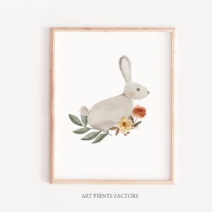Kunstdruck Hase, NEUTRAL Kinderzimmer Poster, Waldbild Druck, Waldbild, Posterdruck, Waldposter, Poster für Kinder,