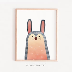 SALE Rabbit Print, Rabbit watercolor,  Animal Print, Rabbit Wall Decor, Bunny Print, Woodland Animals, Nursery Art, Printable Art, woodland