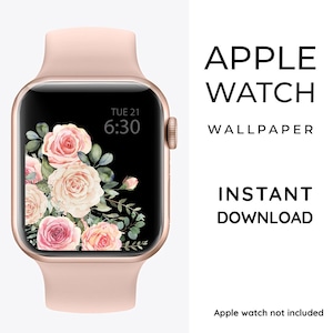 Apple Watch Wallpaper Blooming, floral Apple Watch design, Apple Watch digital file, lock screen, background watch, boho Apple Watch face