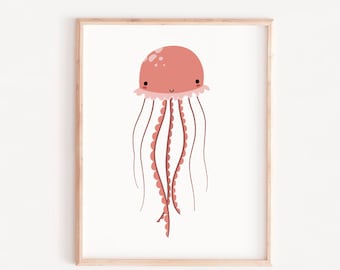 Jellyfish Nursery Art Print, Sea Animal, Kids Room Decor (Digital Download)