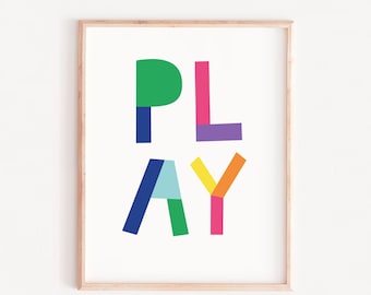 Playroom Poster, Colorful Kids Wall Art (Digital Download)