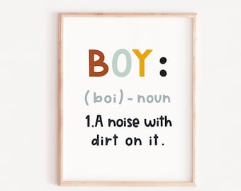 Boy Definition Kinderzimmer Druck: Erdfarben Kinderzimmer Dekor (digitaler Download)