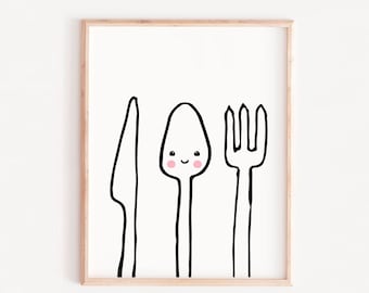 Kitchen Art Print, kids decor,  Kitchen Wall Decor, Kitchen Sign, Funny Kitchen Print, children art, Kitchen Gift, kids gifts, printable art