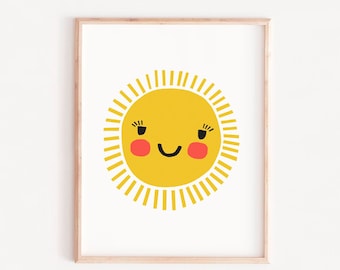 Sun nursery print, Sunshine print, SALE Sunshine nursery, Sun printable art, Sunshine printable, Sun nursery art, Sun poster, kids printable