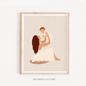 Cadeau fête des mères imprimable, impression murale abstraite, art de la fête des mères, cadeaux pour maman, cadeau maman, art imprimable fête des mères, couleurs chaudes, cadeau tendance