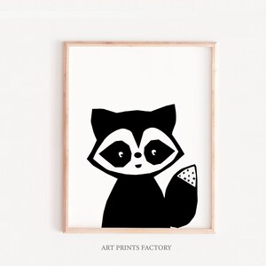 Raccoon wall art, modern nursery art, Raccoon artwork, kids room decor, bedroom artwork, Raccoon decoration, animal prints, kids wall art