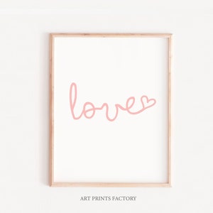 Happy ValentInes, "Love" Art, girls wall art, pink nursery, Valentines Day Decor, Valentines Print, Printable Art, Print Wall Art, baby girl